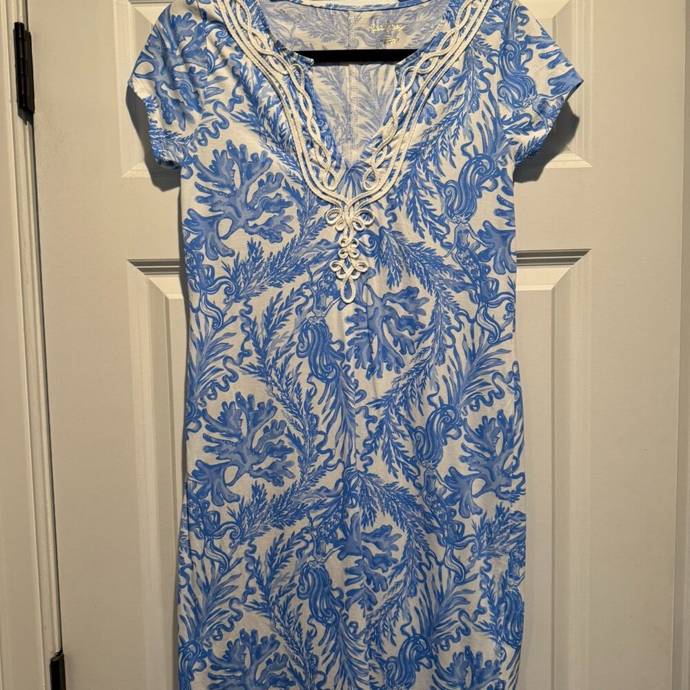 Lily Pulitzer White and blue floral dress